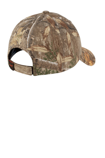 Rear View of RT/Edge Port Authority Pro Camouflage Series Garment-Washed Cap. C871 plain
