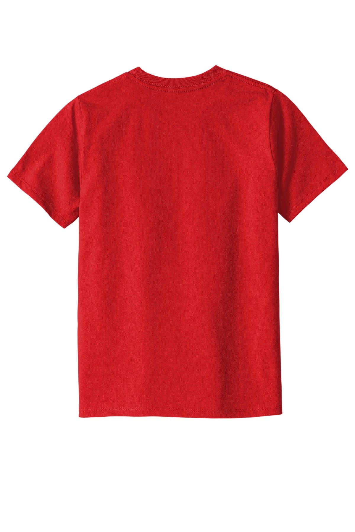 Rear View of RubyRed District Youth Re-Tee DT8000Y plain
