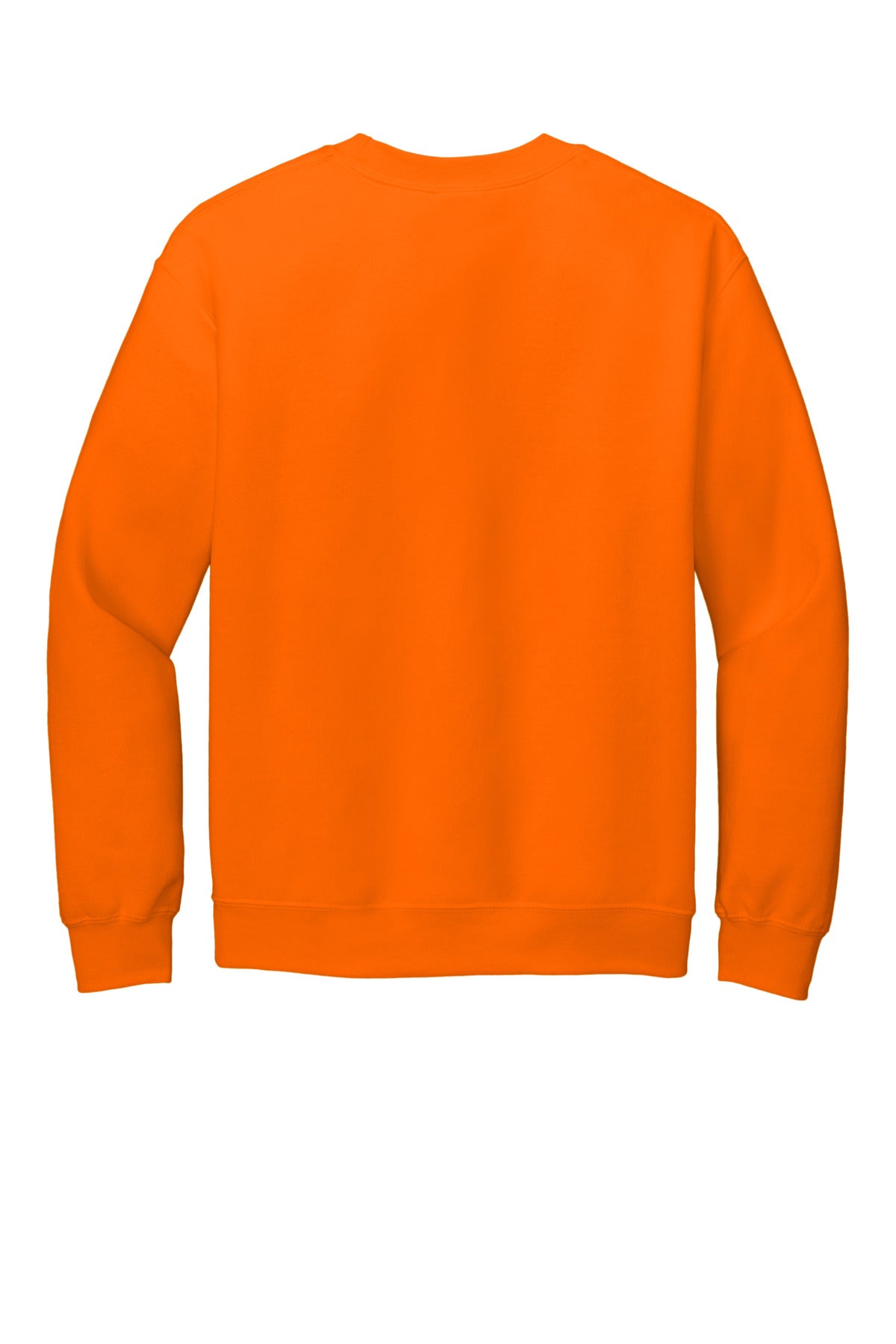 Rear View of S Orange Gildan Heavy Blend Crewneck Sweatshirt. 18000 plain