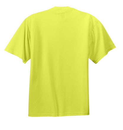 Rear View of Safety Green Jerzees - Dri-Power 50/50 Cotton/Poly T-Shirt. 29M plain