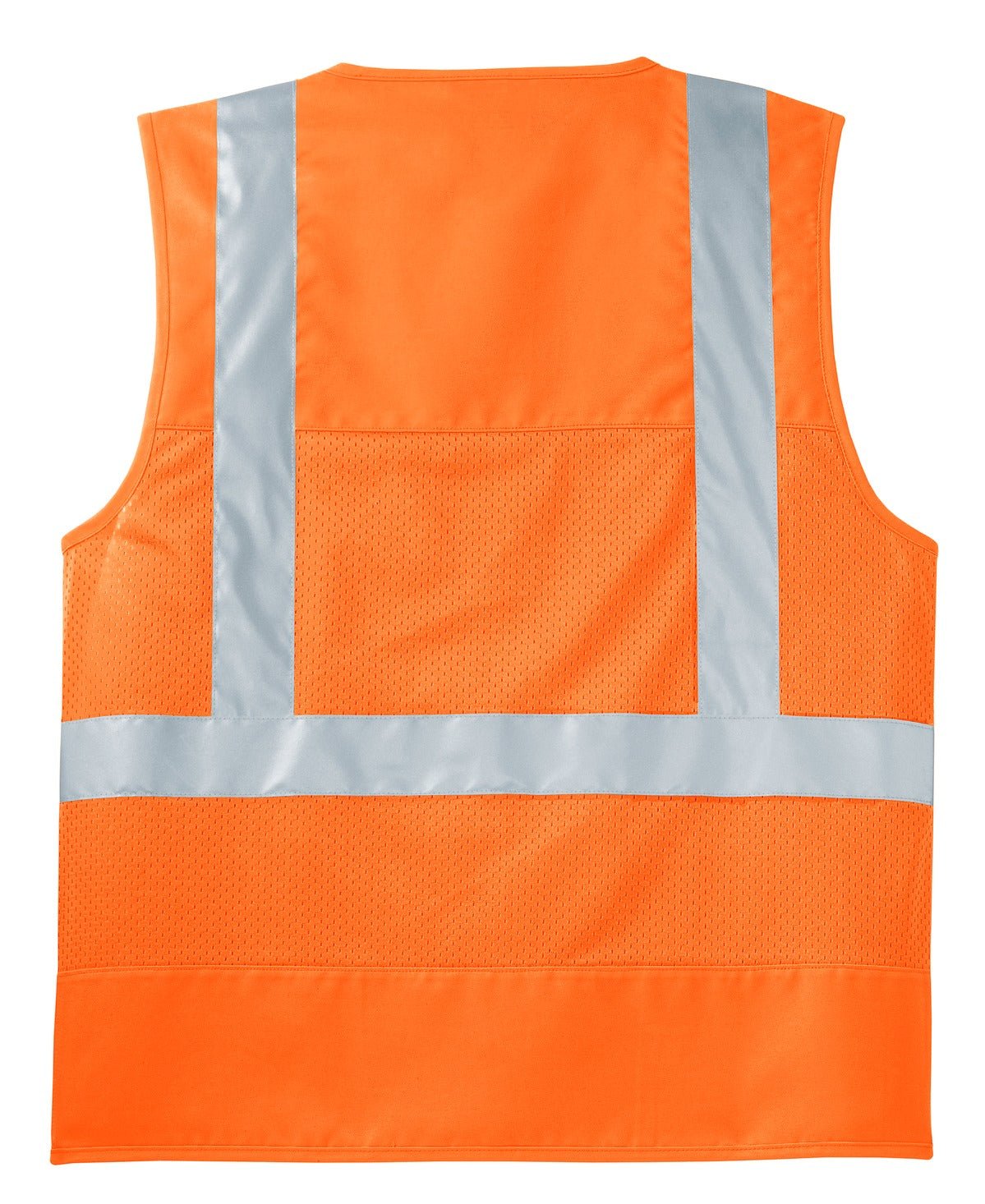 Rear View of Safety Orange CornerStone - ANSI 107 Class 2 Mesh Back Safety Vest. CSV405 plain