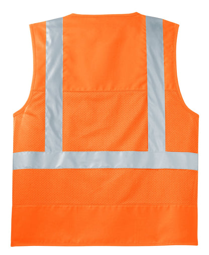 Rear View of Safety Orange CornerStone - ANSI 107 Class 2 Mesh Back Safety Vest. CSV405 plain