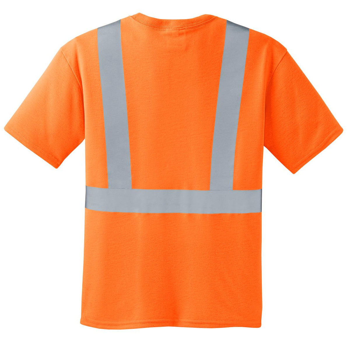 Rear View of Safety Orange CornerStone - ANSI 107 Class 2 Safety T-Shirt. CS401 plain