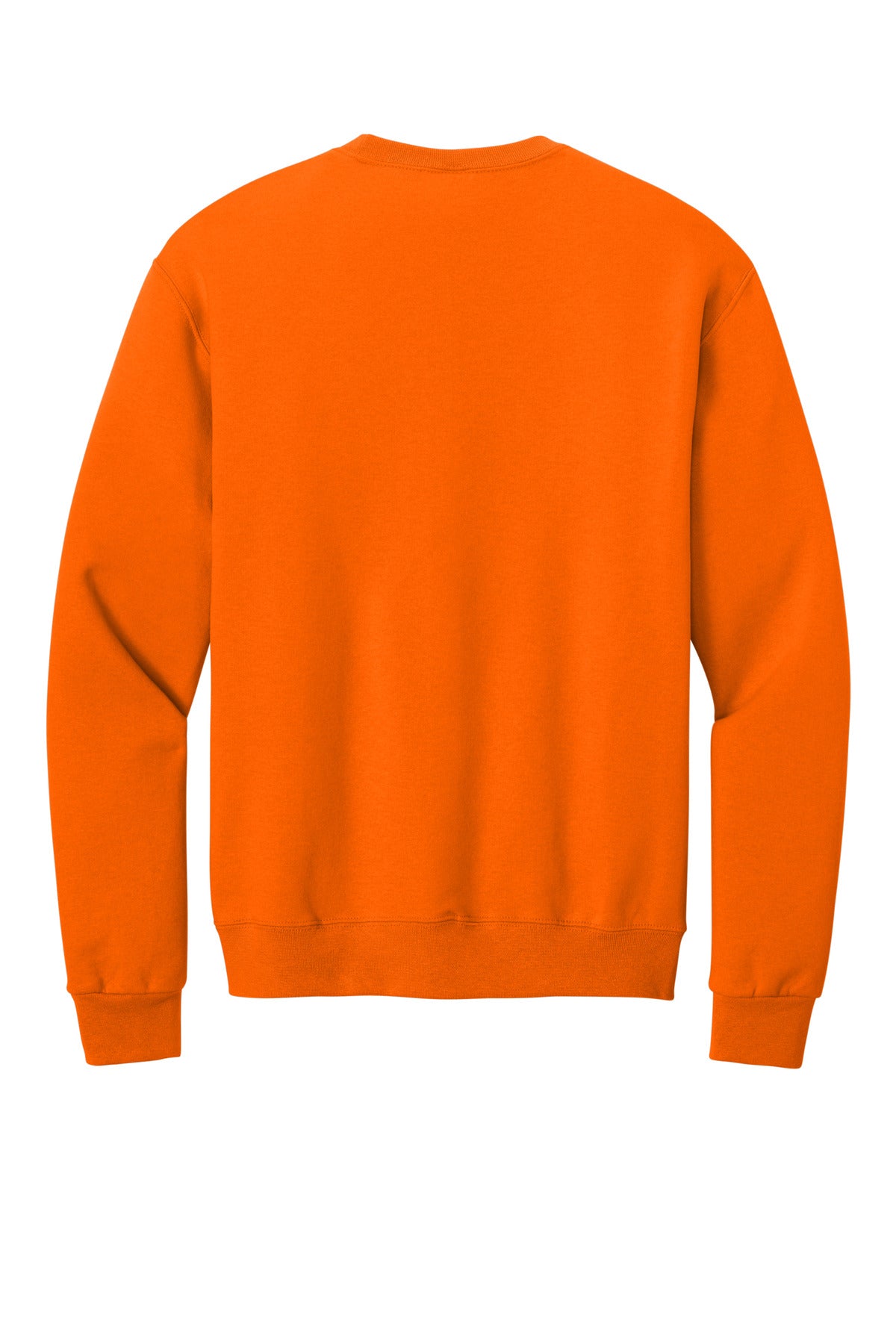 Rear View of Safety Orange Jerzees - NuBlend Crewneck Sweatshirt. 562M plain