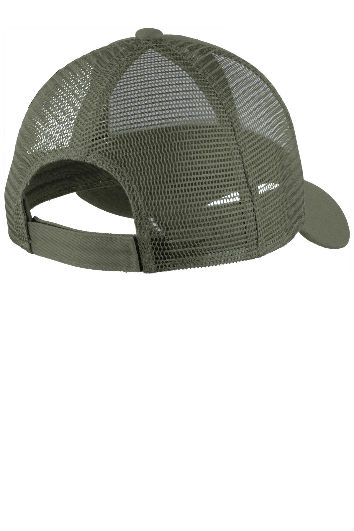 Rear View of Sage Green Port Authority Adjustable Mesh Back Cap. C911 plain