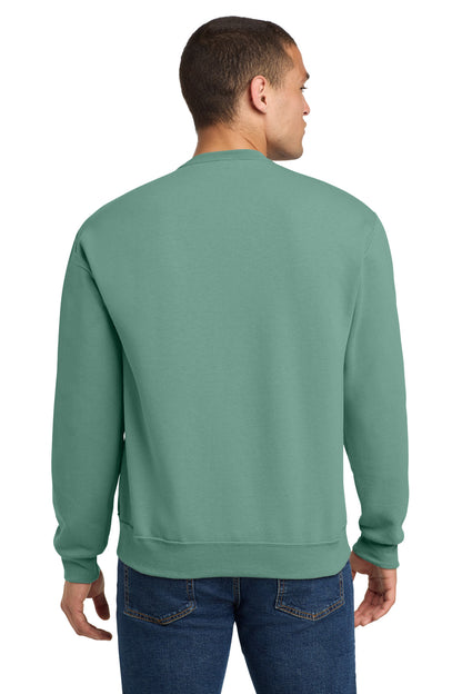 Rear View of Sage Jerzees - NuBlend Crewneck Sweatshirt. 562M plain