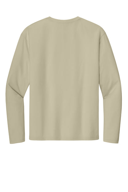 Rear View of Sand A4 Cooling Performance Long Sleeve Tee A4N3165 plain