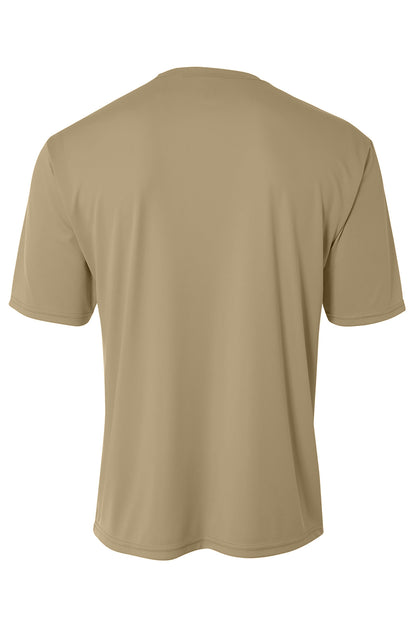 Rear View of Sand A4 Cooling Performance Short Sleeve Tee A4N3142 plain