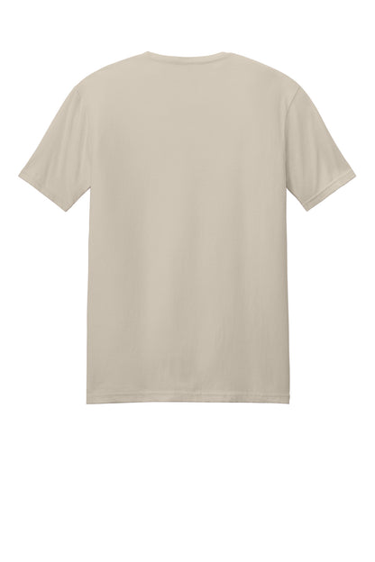 Rear View of Sand Gildan Softstyle T-Shirt. 64000 plain