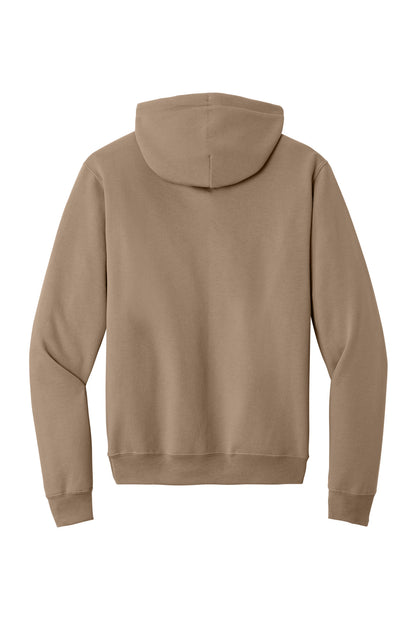 Rear View of Sand Port & Co Core Fleece Pullover Hooded Sweatshirt. PC78H plain
