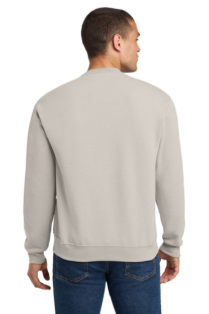 Rear View of Sandstone Jerzees - NuBlend Crewneck Sweatshirt. 562M plain