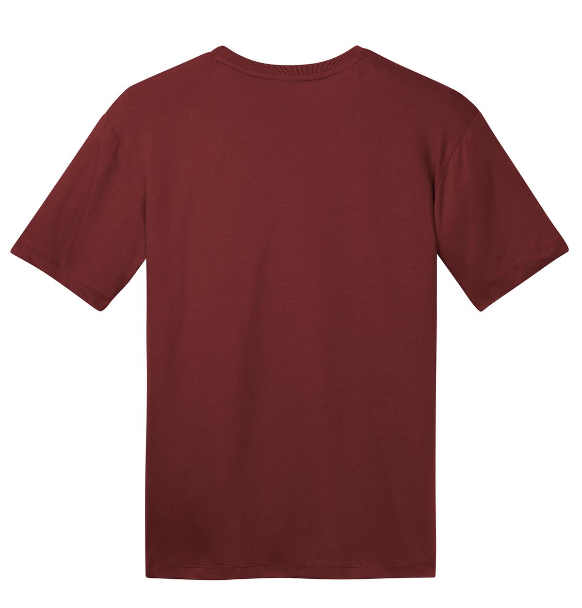 Rear View of Sangria District Perfect Weight Tee. DT104 plain