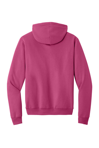 Rear View of Sangria Port & Co Core Fleece Pullover Hooded Sweatshirt. PC78H plain