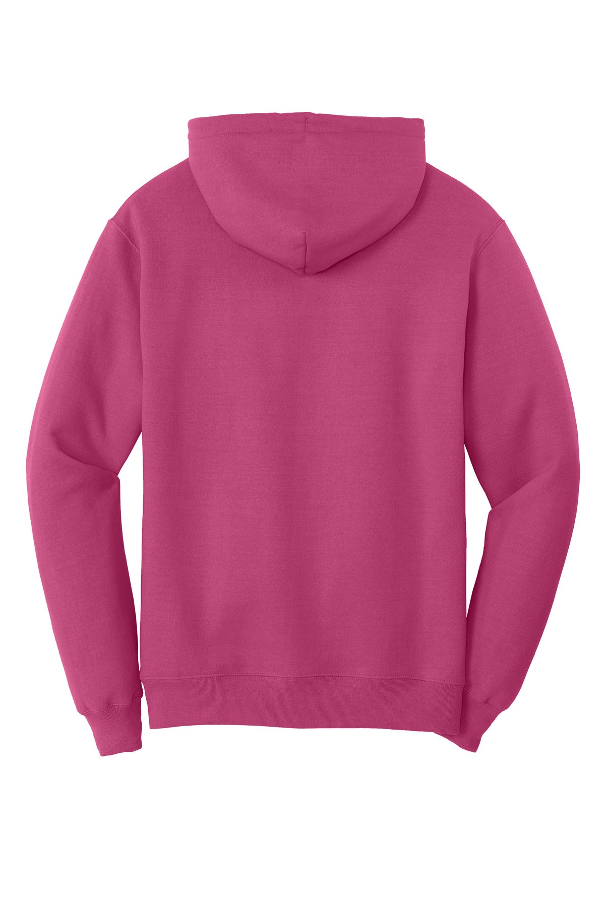 Rear View of Sangria Port & Co Core Fleece Pullover Hooded Sweatshirt. PC78H