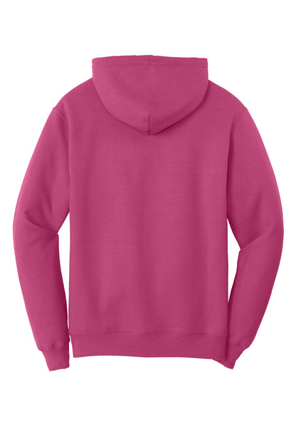 Rear View of Sangria Port & Co Core Fleece Pullover Hooded Sweatshirt. PC78H