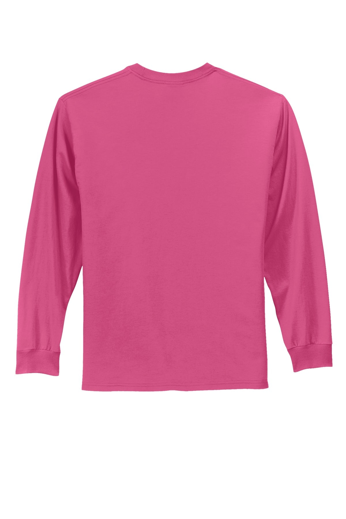 Rear View of Sangria Port & Co Long Sleeve Essential Tee. PC61LS plain