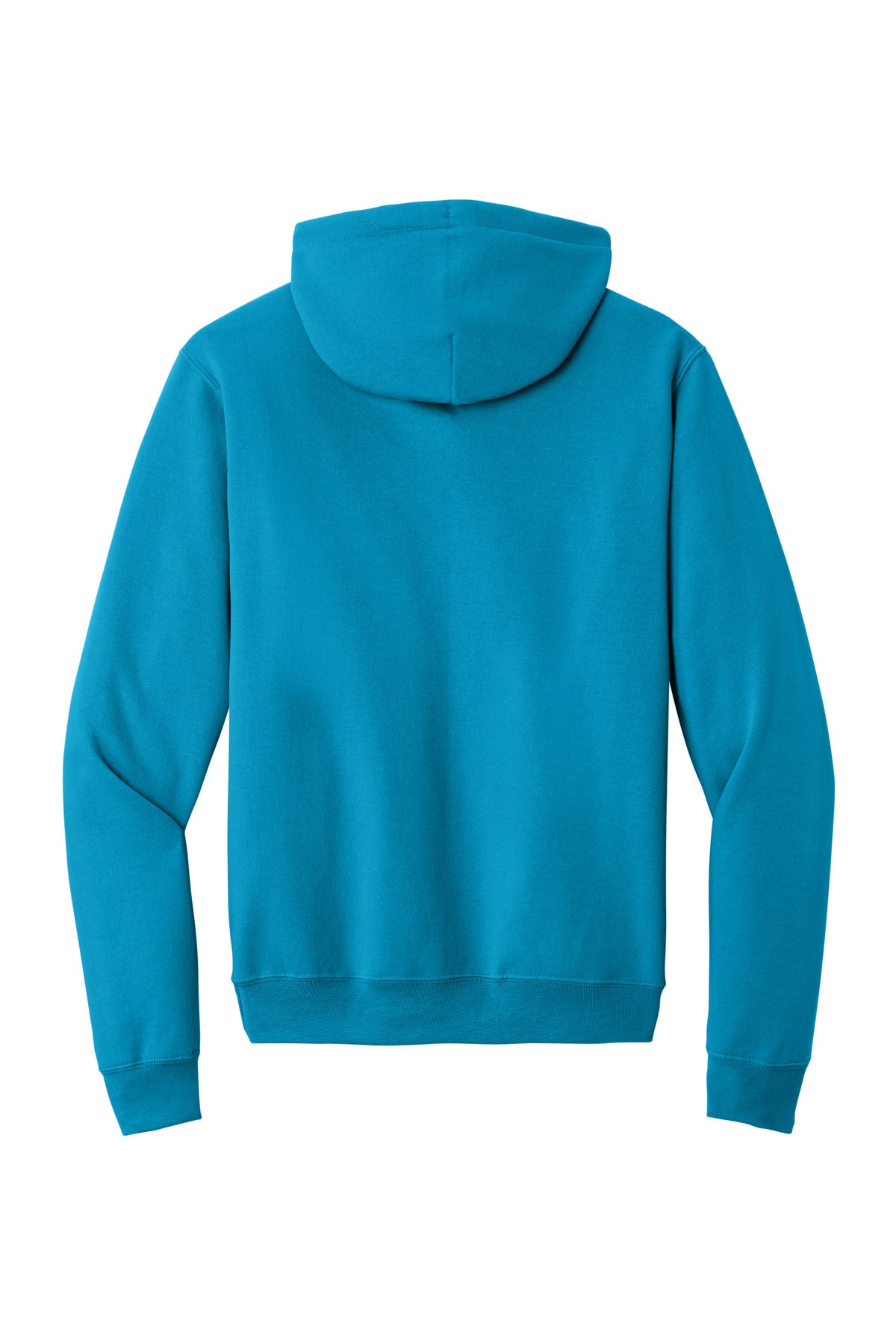 Rear View of Sapphire Port & Co Core Fleece Pullover Hooded Sweatshirt. PC78H plain