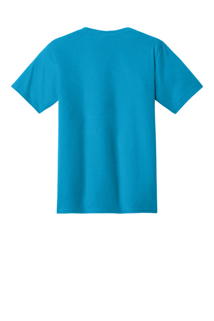 Rear View of Sapphire Port & Co Fan Favorite Tee. PC450 plain