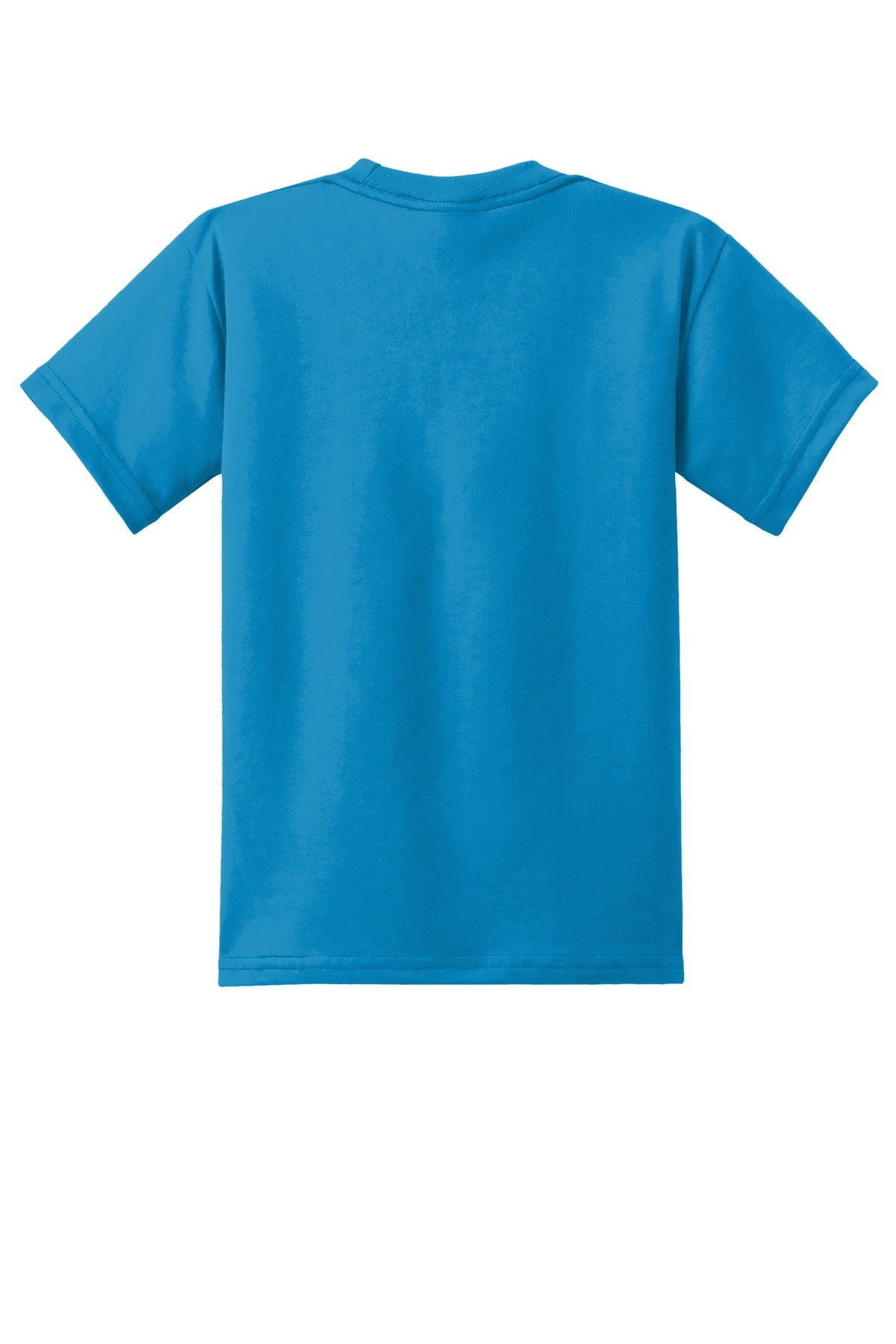 Rear View of Sapphire Port & Co Youth Core Blend Tee. PC55Y plain