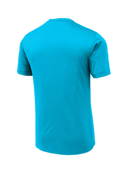 Rear View of Sapphire Sport-Tek Posi-UV Pro Tee. ST420 plain