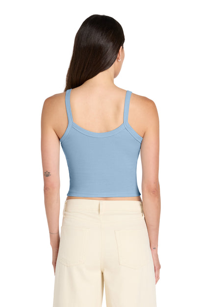 Rear View of SBbyBBlend BELLA+CANVAS Women's Micro Rib Spaghetti Strap Tank BC1012 plain