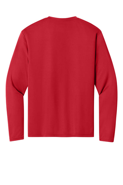 Rear View of Scarlet A4 Cooling Performance Long Sleeve Tee A4N3165 plain