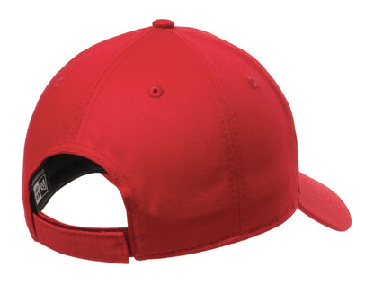 Rear View of Scarlet Red New Era - Adjustable Structured Cap. NE200 plain