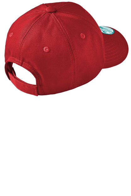 Rear View of Scarlet Red New Era - Adjustable Structured Cap. NE200 plain