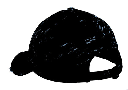 Rear View of Scotland Blue District Distressed Cap. DT600 plain