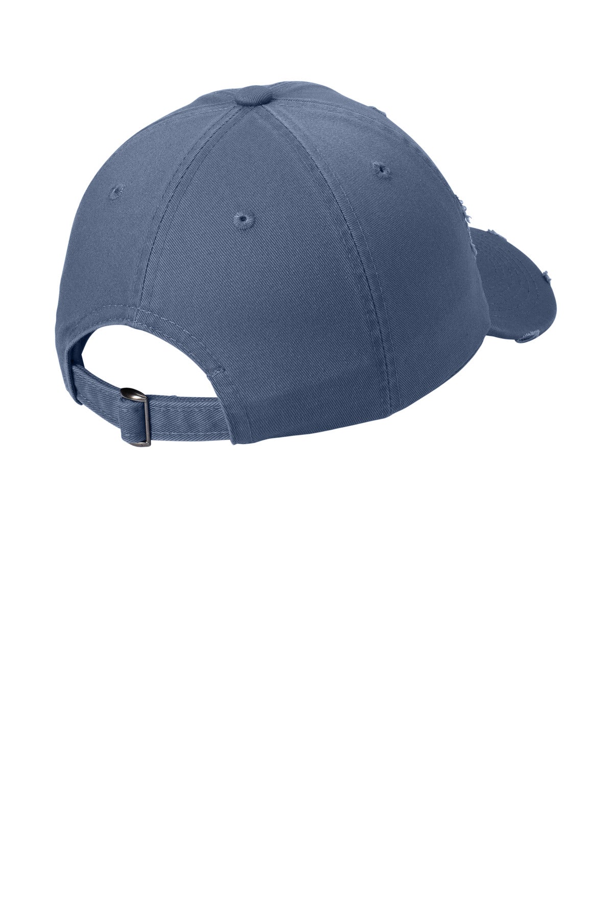 Rear View of Scotland Blue District Distressed Cap. DT600 plain