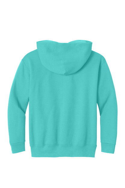 Rear View of ScubaBlue Jerzees - Youth NuBlend Pullover Hooded Sweatshirt. 996Y plain