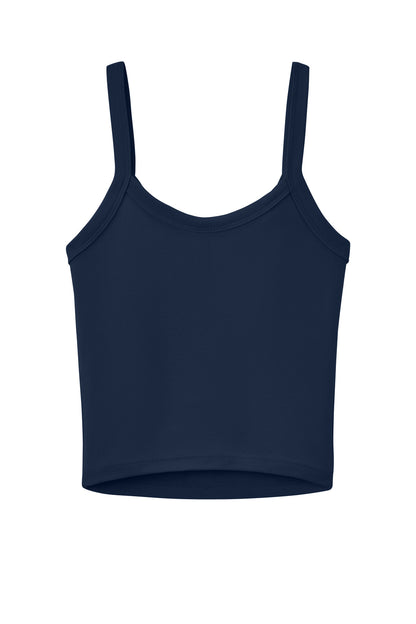 Rear View of SdNvyBlend BELLA+CANVAS Women's Micro Rib Spaghetti Strap Tank BC1012 plain