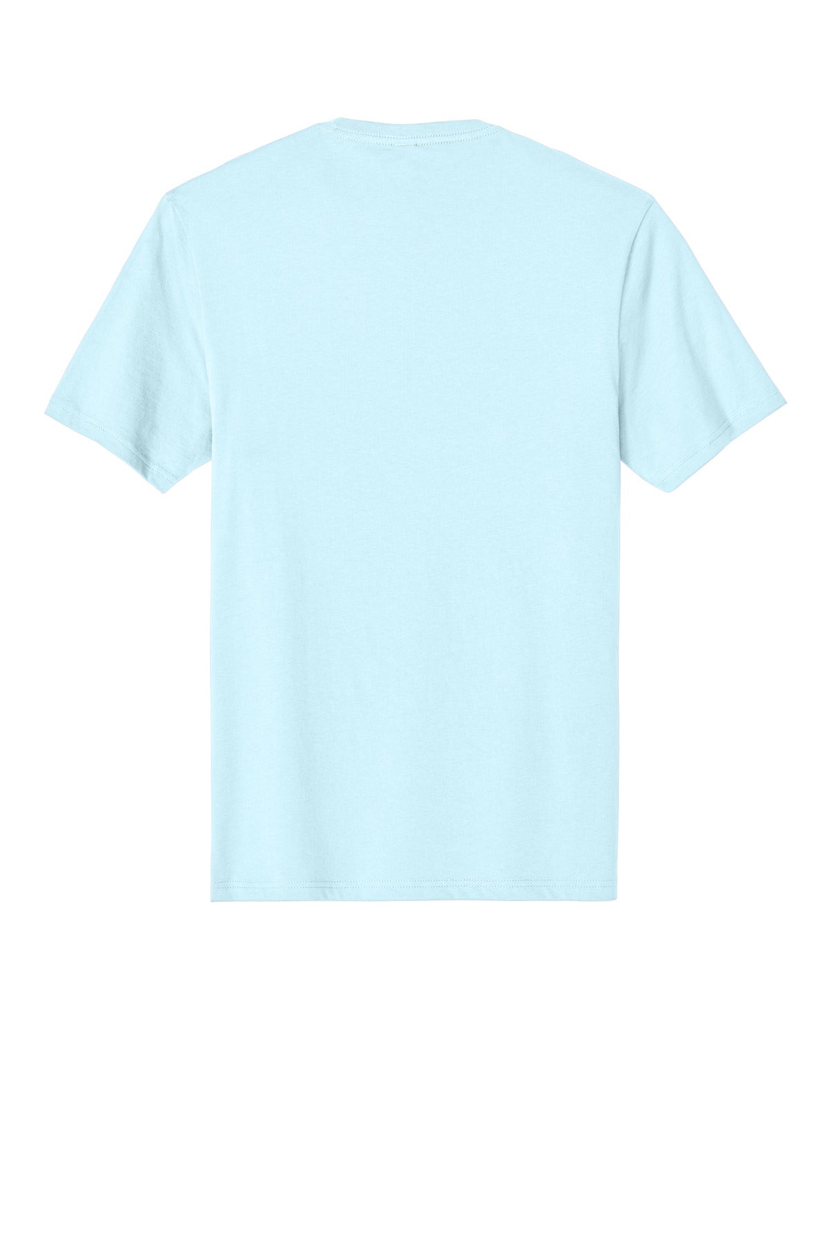 Rear View of Seaglass Blue District Perfect Weight Tee. DT104 plain