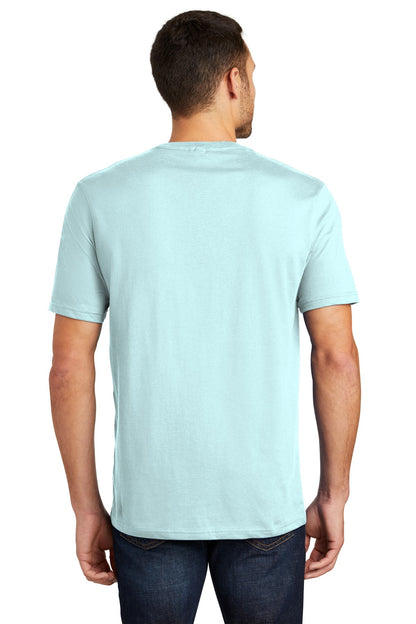 Rear View of Seaglass Blue District Perfect Weight Tee. DT104 plain