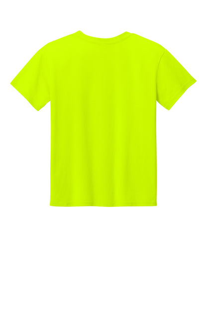 Rear View of SftyGrn Gildan Youth Light Cotton Tee 3000B