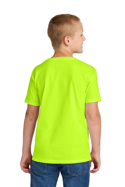 Rear View of SftyGrn Jerzees Classics Youth Cotton T-Shirt 363Y plain