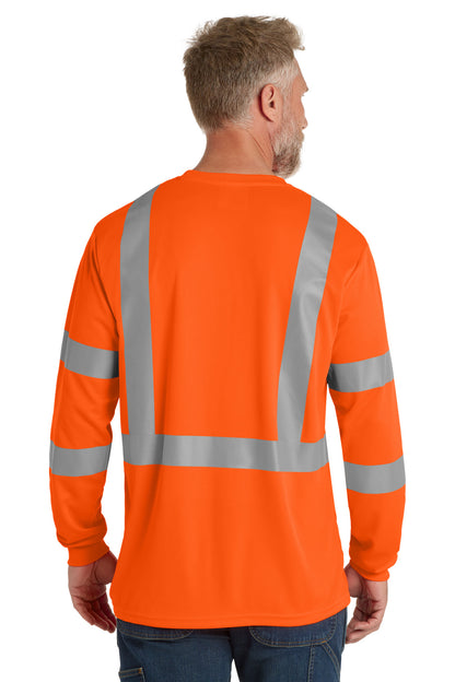 Rear View of SftyOrg CornerStone ANSI 107 Class 3 Mesh Long Sleeve Tee. CS203 plain
