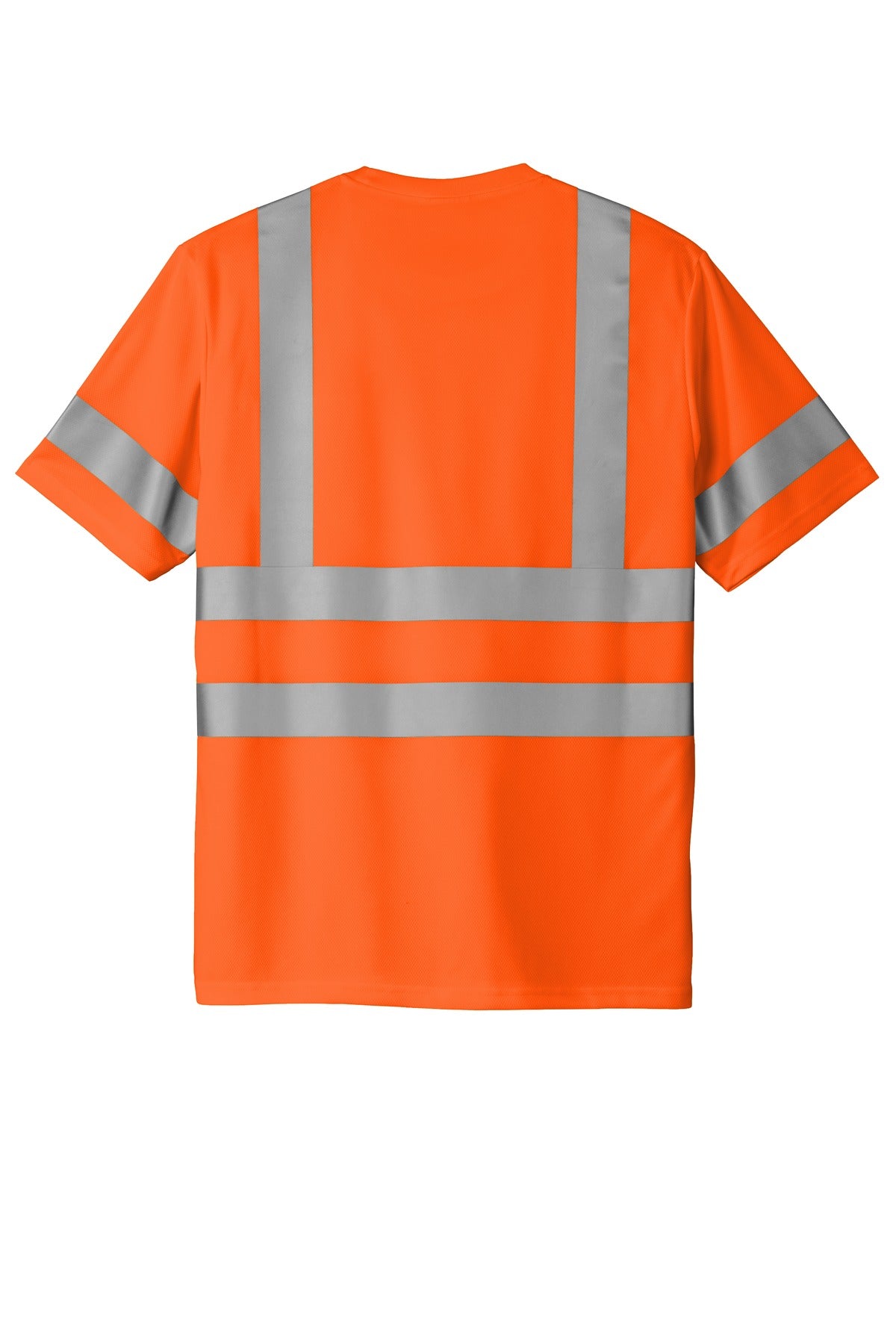 Rear View of SftyOrg CornerStone ANSI 107 Class 3 Mesh Tee. CS202 plain