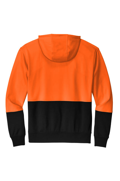 Rear View of SftyOrg CornerStone Enhanced Visibility Fleece Pullover Hoodie CSF01 plain