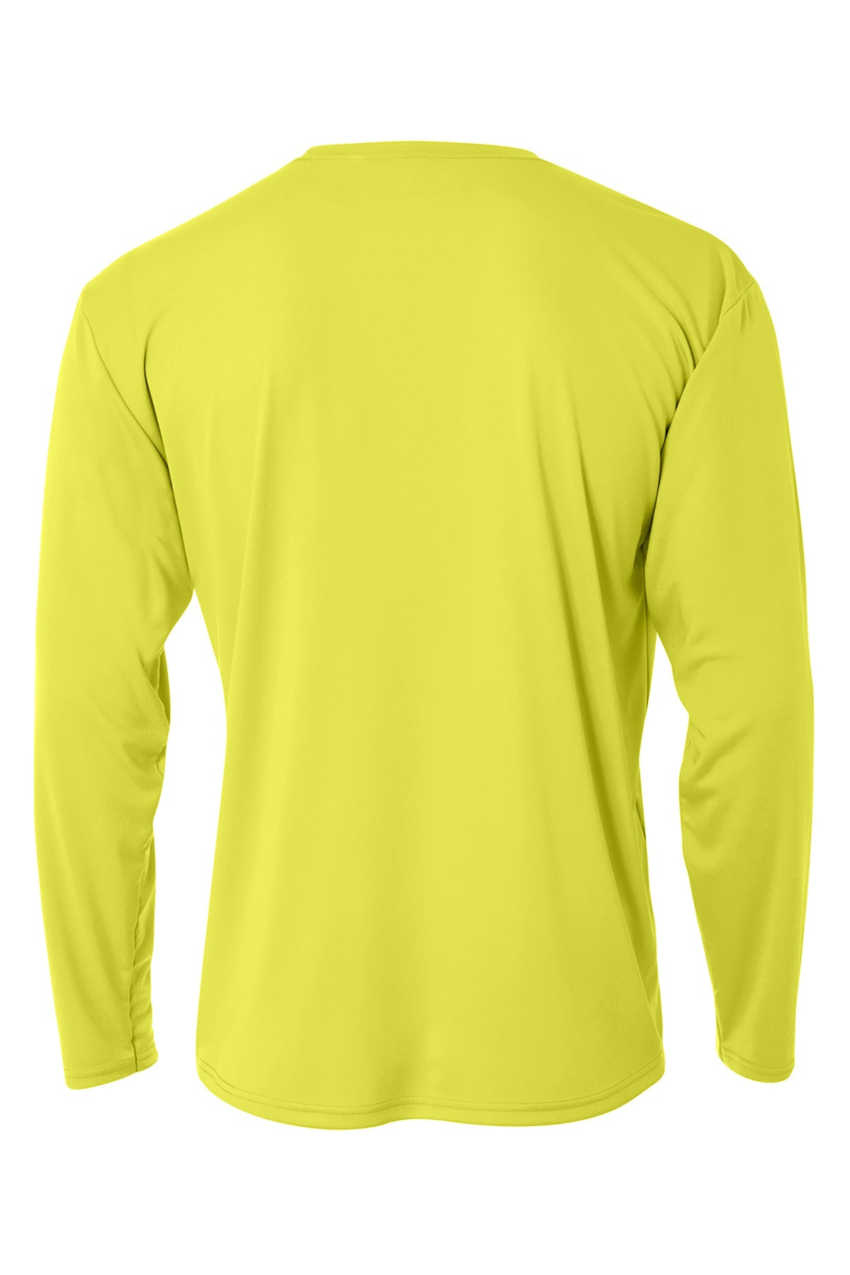 Rear View of SftyYellow A4 Cooling Performance Long Sleeve Tee A4N3165 plain