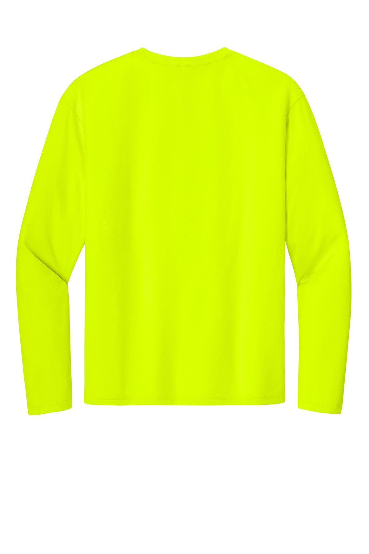 Rear View of SftyYellow A4 Cooling Performance Long Sleeve Tee A4N3165 plain