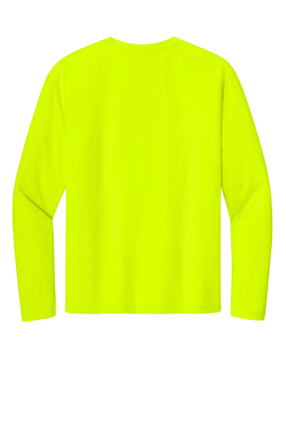 Rear View of SftyYellow A4 Cooling Performance Long Sleeve Tee A4N3165 plain
