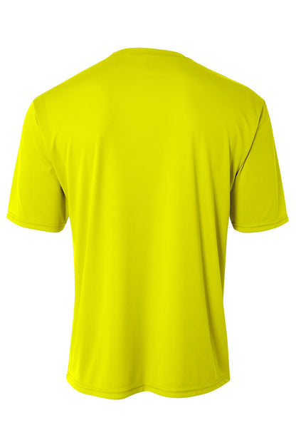 Rear View of SftyYellow A4 Cooling Performance Short Sleeve Tee A4N3142 plain