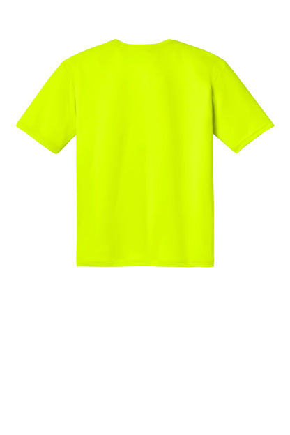 Rear View of SftyYellow A4 Cooling Performance Short Sleeve Tee A4N3142 plain