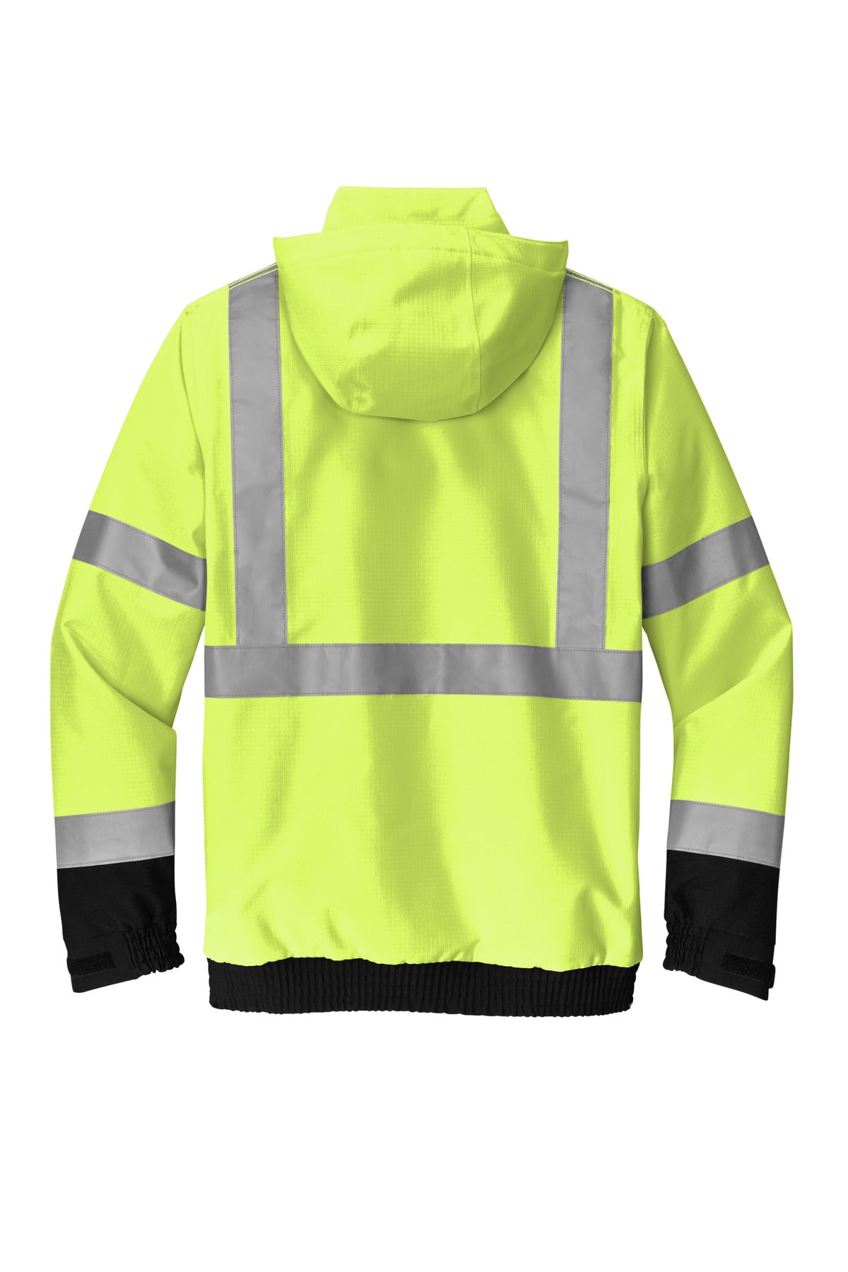 Rear View of SftyYellow CornerStone ANSI 107 Class 3 Waterproof Insulated Ripstop Bomber Jacket CSJ501 plain