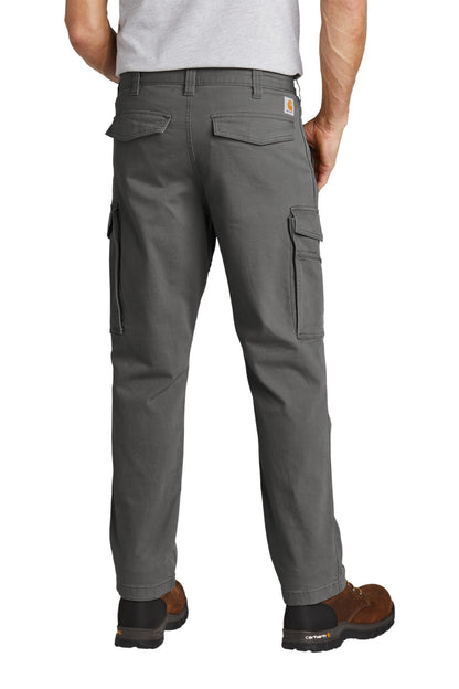 Rear View of Shadow Grey Carhartt Rugged Flex Rigby Cargo Pant CT103574 plain