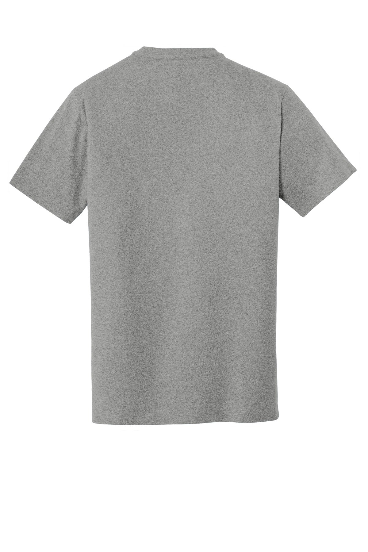 Rear View of Shadow Grey He New Era Heritage Blend Crew Tee. NEA100 plain