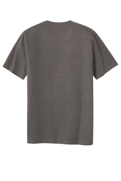 Rear View of ShadowGrey New Era Tri-Blend Tee NEA135 plain