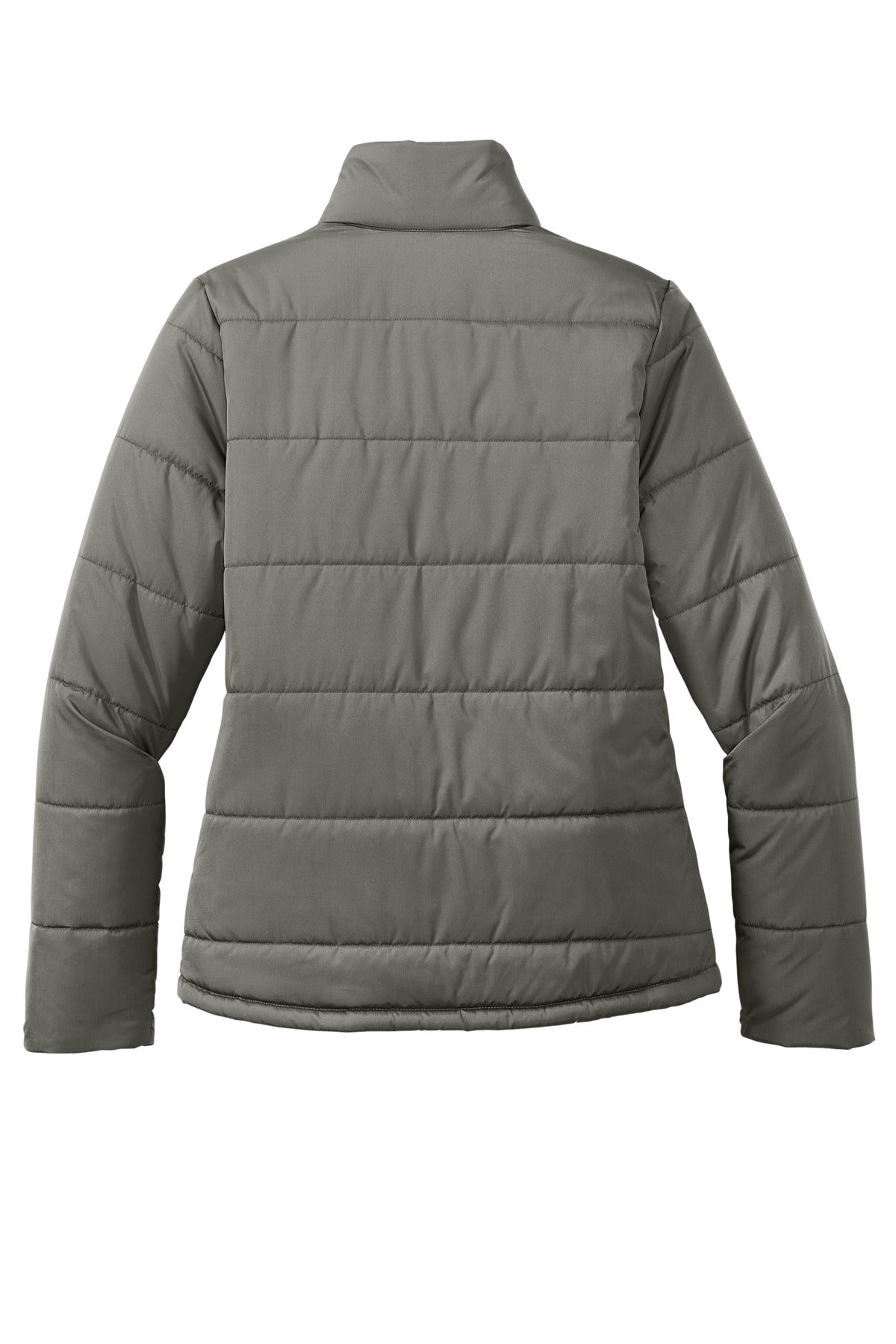 Rear View of ShadowGrey Port Authority Women's Puffer Jacket L852 plain