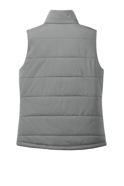 Rear View of ShadowGrey Port Authority Women's Puffer Vest L853 plain
